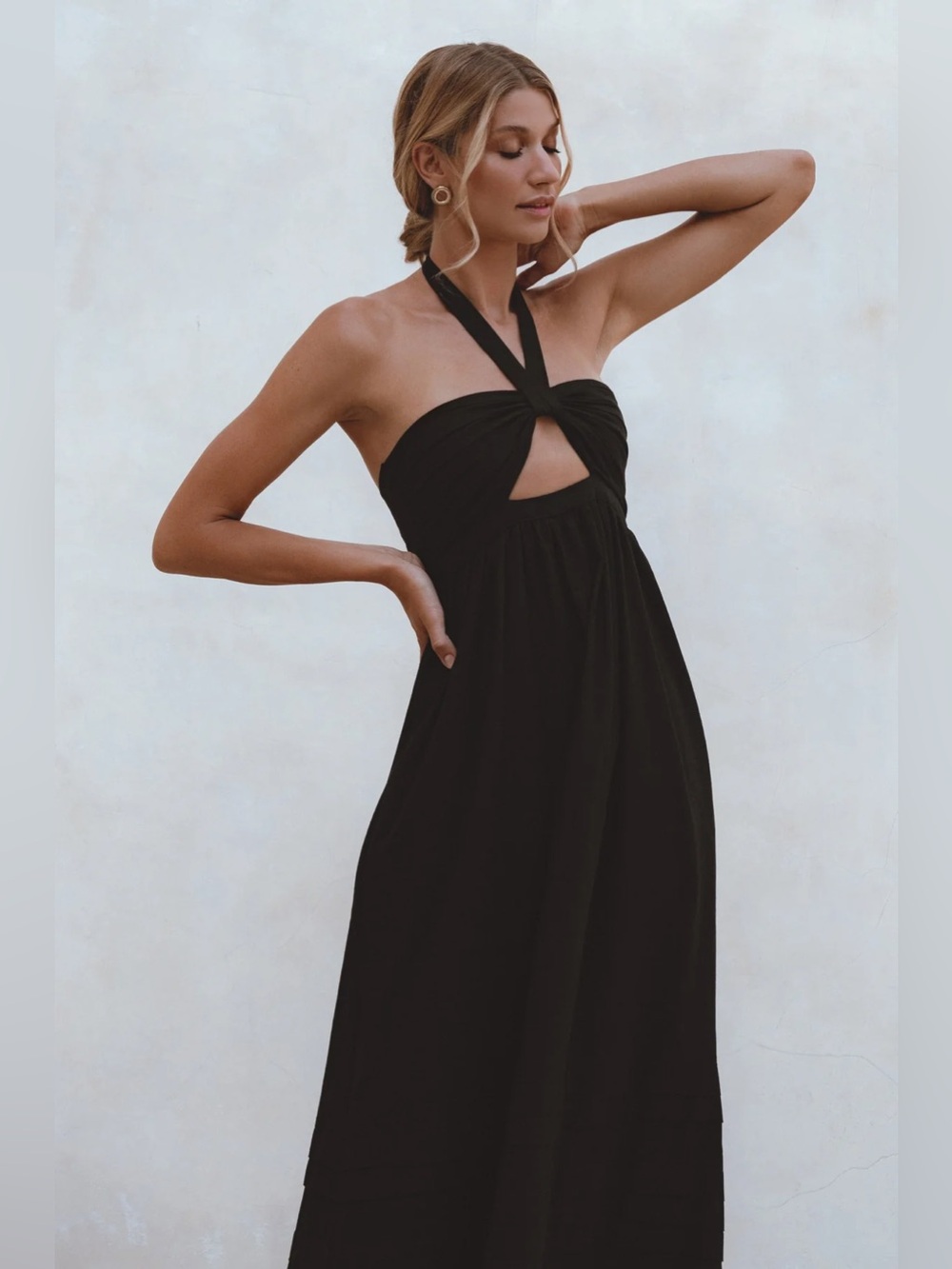 Bali Elf Penelope Halter Linen Maxi Dress